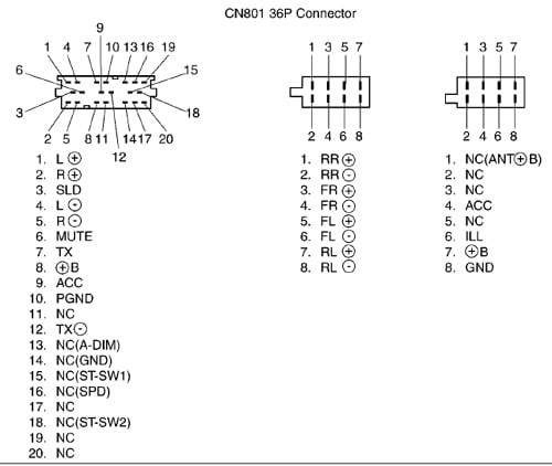 Разъёмы а/магнитол TOYOTA
