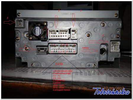 Разъёмы а/магнитол TOYOTA