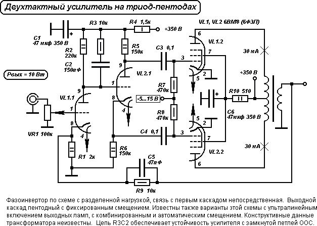 Двухтактные ламповые усилители